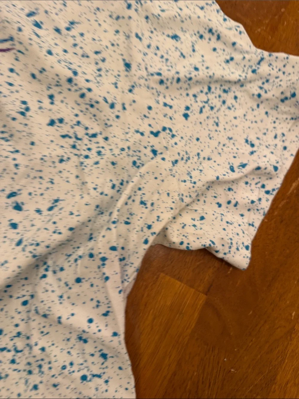 Nike White Tee with Blue Speckle and Purple-Blue Logo xxl